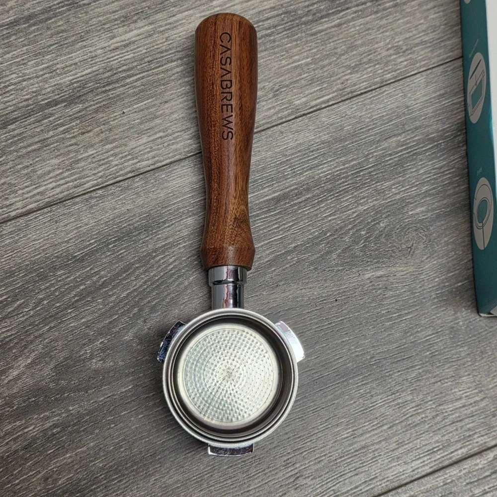 Casabrews 51mm Bottomless Portafilter Stainless Steel Wood Handle 51BPCAS